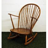 An Ercol Windsor Grandfather rocking chair in Golden Dawn Elm