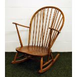 An Ercol Windsor Grandfather rocking chair in Golden Dawn Elm