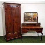 Druce & Co of Baker Street London, a 19th Century flamed mahogany two door wardrobe,