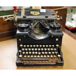 Vintage Royal typewriter unusually with glass panels to each side.