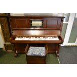 A Weber of London playing-piano pianola in mahogany, serial number 69433,
