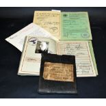 Selection of WW II era German and Nazi related identification papers for work and transport,