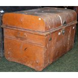 A vintage tin trunk