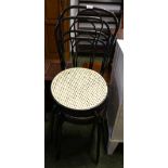 Set of four French bistro style chairs