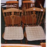 2 pairs of vintage, elm dining chairs