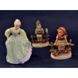 Two Goebel Hummel figures and a Royal Doulton figure "Fair Maiden" HN2211