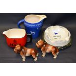 Advertising memorabilia, to include a Wade White Horse Whiskey ceramic jug, a Haig ceramic jug,