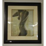 A pair of large contemporary framed, female nude studies.