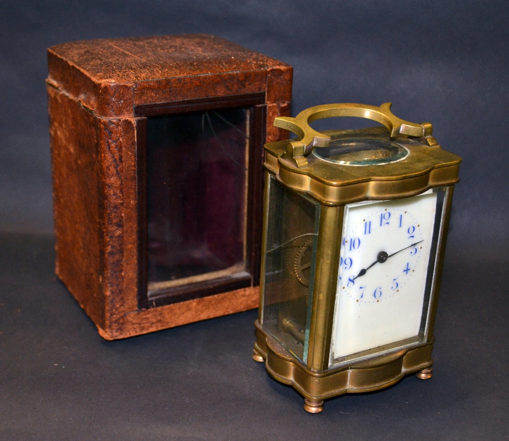 A brass carriage clock, for restoration,
