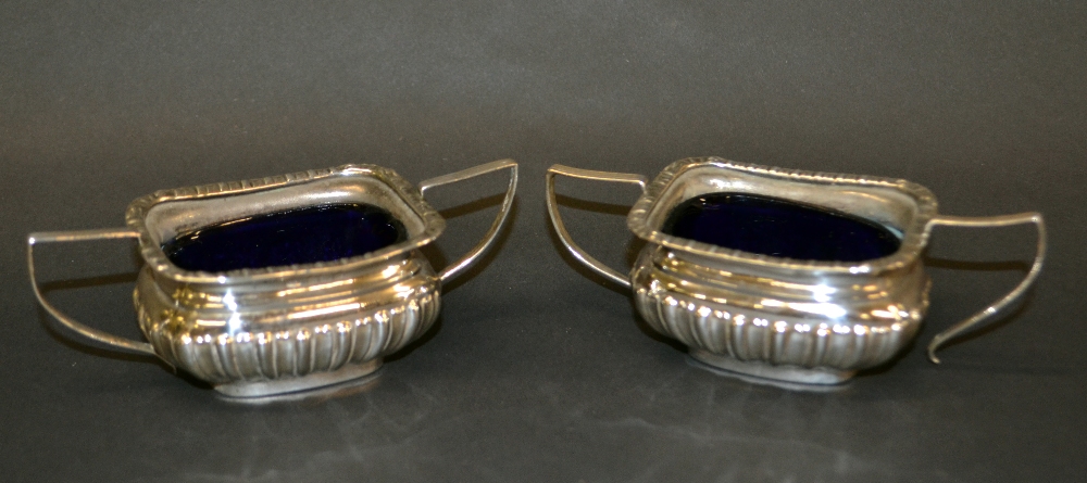 A pair of hallmarked silver open salts,