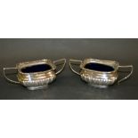 A pair of hallmarked silver open salts,