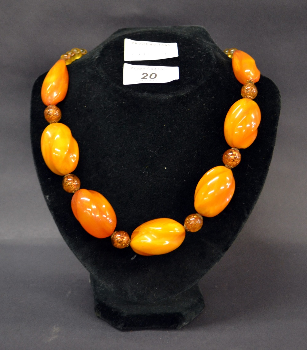 An amber necklace,