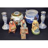 A selection of oriental ceramics and figures