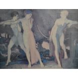 Sir William Russell-Flint, a colour lithograph "Artemis and Chione", limited edition 642/850.