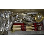 A large selection of silver plated flatware including a large part setting of community plate