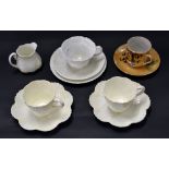 A selection of decorative ceramics, to include three 19th century Coalport cups with saucers,