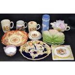 A selection of decorative ceramics, to include a Wedgwood spill vase,