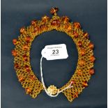 A Baltic-amber and bead choker