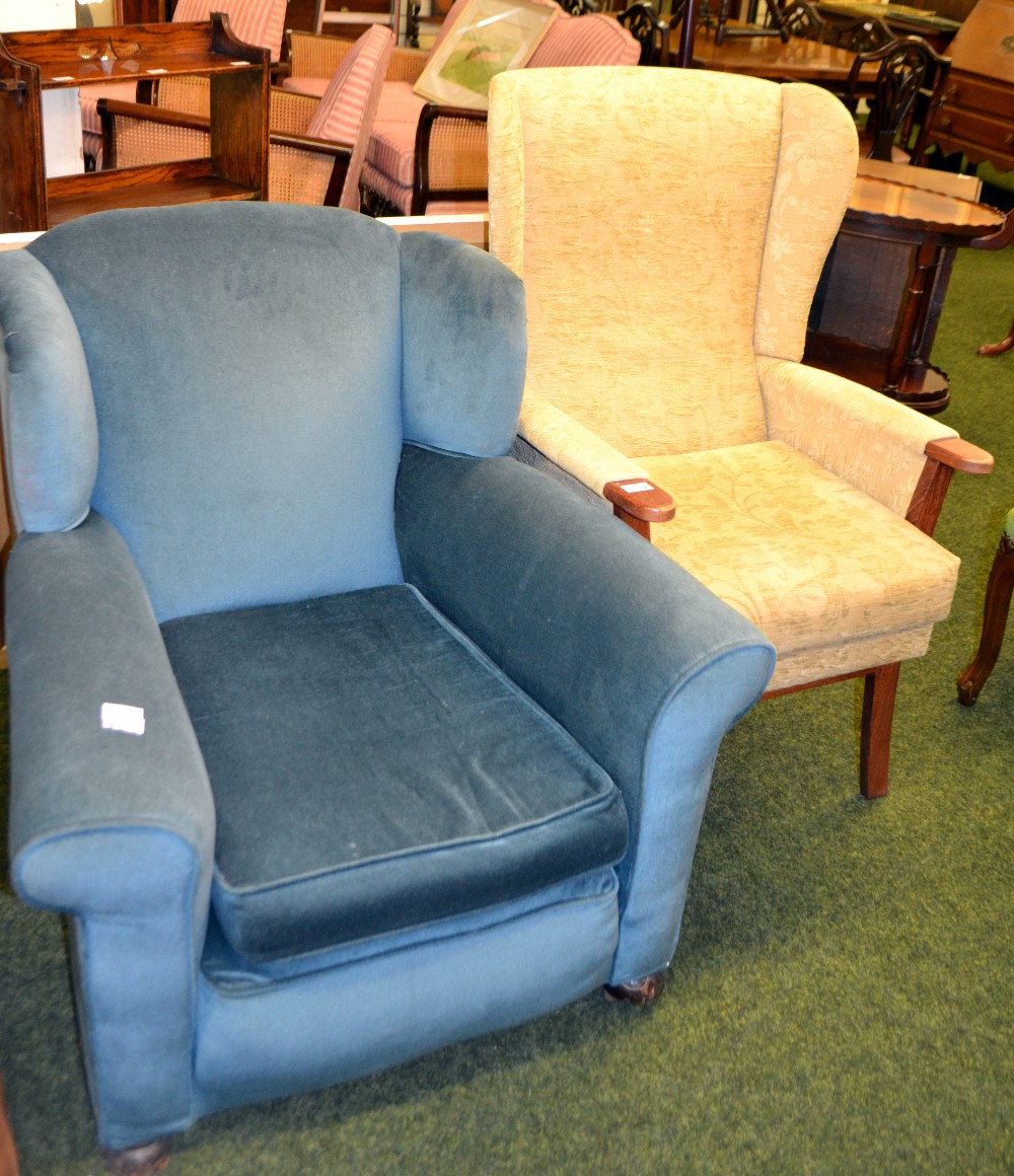 A Gentleman's upholstered club chair tog