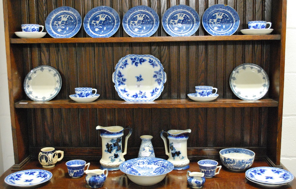 A large selection of blue-over-white dec