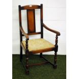An oak gentleman's elbow chair