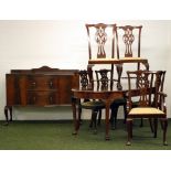 A suite of mahogany dining furniture, co