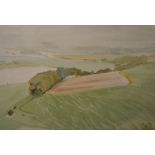 Harold Yates framed watercolour, meadow