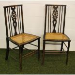 A pair of oak chairs, stick and wheel-ba