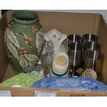 A box lot of mixed ceramics including Wa