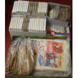A large collection of assorted reel to reel musical tapes together with various comics etc