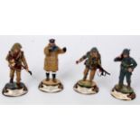 Chas Stadden Studios, White metal military figure group, 4 loose examples,