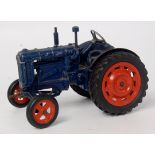 Chad Valley, Fordson Major tractor, diecast dark blue body, orange wheels with rubber tyres,