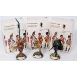 Chas Stadden Studios, White metal military figure group, 3 boxed examples to include No.