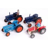 4 assorted Britains tractors,