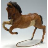 A Victorian hide covered model of a horse in prancing pose Condition Report / Extra