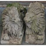 A pair of reconstituted stone garden figures,