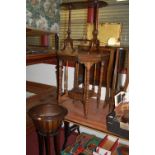 Occasional furniture to include Edwardian octagonal table, two-tier open bookshelf,