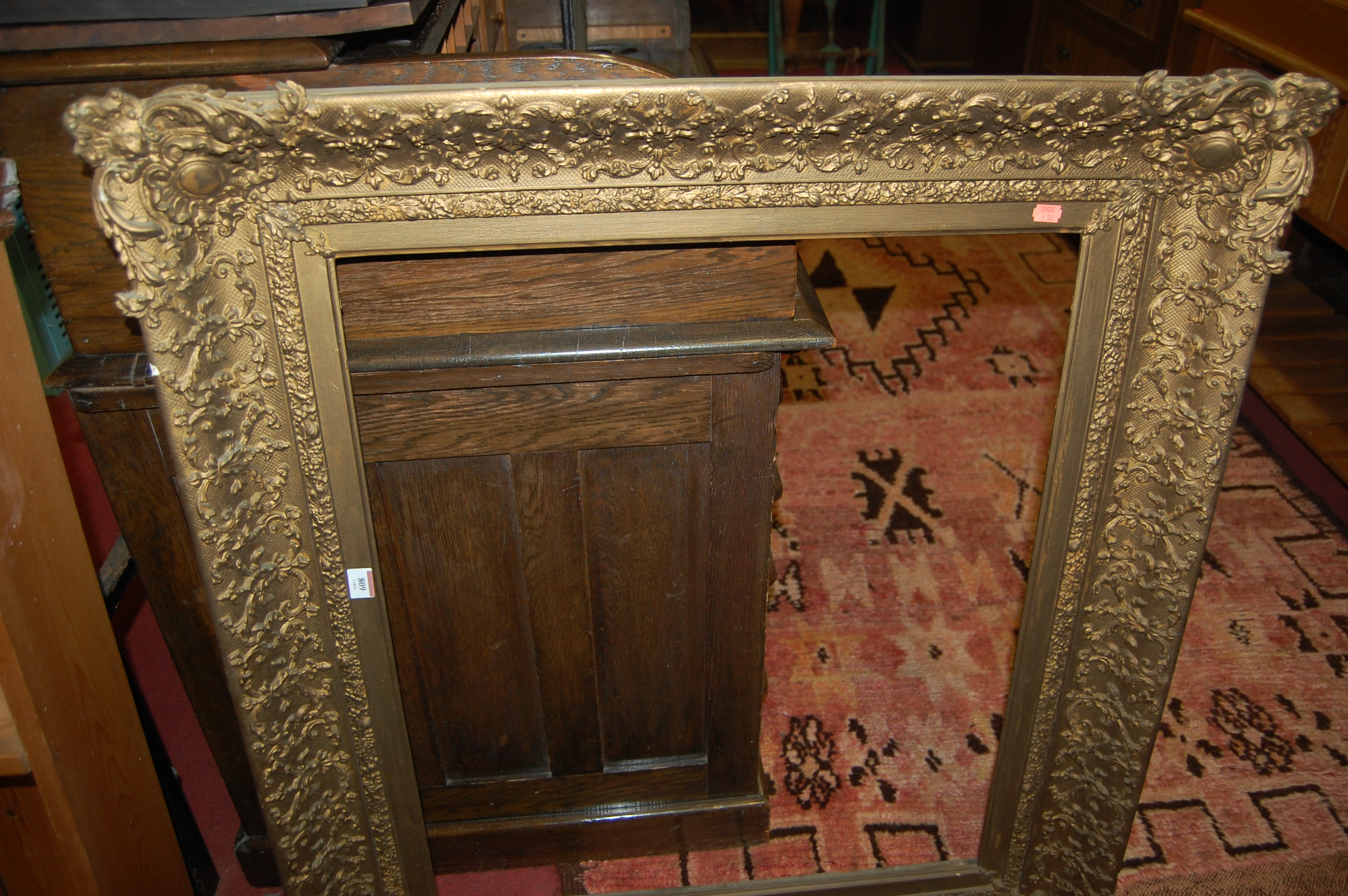 A late Victorian giltwood and gesso picture frame (re-gilded),