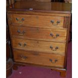 A mid 18th century style mahogany batchelor's chest having a fold-over top over four long graduated