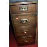 A brass bound hardwood campaign style chest