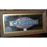Two oak framed advertising wall mirrors for Capstan and Gold Flake cigarettes