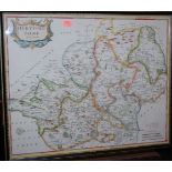 After Robert Morden - Hand-coloured and engraved county map of Hertfordshire;