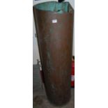 An extremely large copper canon shell, height 122cm,