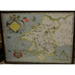 Assorted reproduction county map prints and engravings