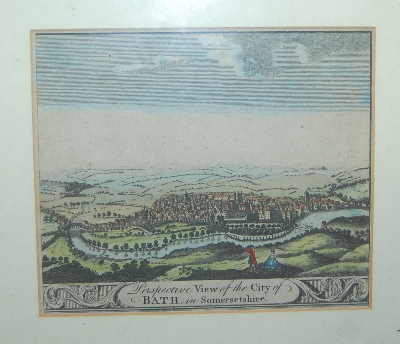 Assorted pictures and prints to include; perspective view of the City of Bath colour engraving,