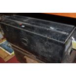 A tin travel trunk and one other (2) 
Provenance: Rushbrooke Estate,