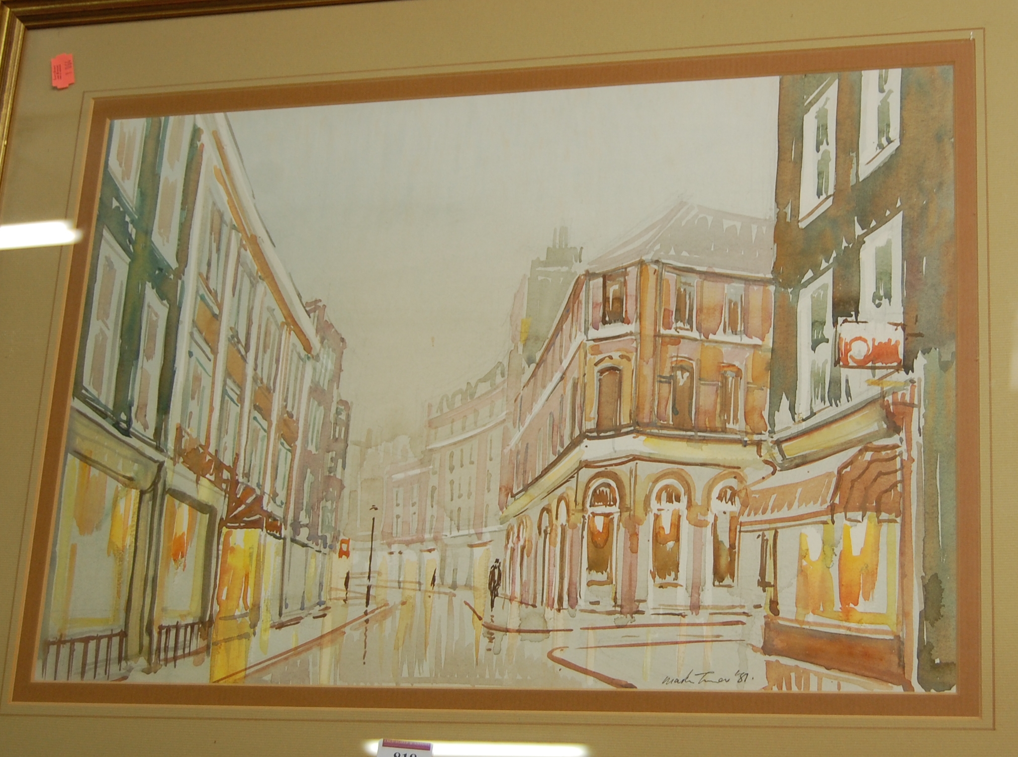 Mark Thomas - Regent Street?, watercolour, signed and dated lower right '81,