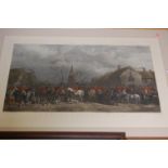 After W & H Barraud - The Pytchley Hunt, colour engraving, 43 x 74cm,