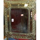 A gilt framed triptych dressing table mirror;