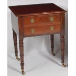 A 19th century mahogany two drawer side table,